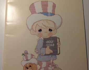 Counted Cross Stitch # Book PM-15 "Uncle Sam" 1985 Precious Moments New Condition