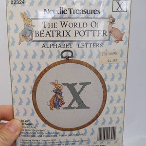 NEW Beatrix Potter Needle Treasures Letter &#39;X&#39; Alphabet Letters Cross Stitch Kit