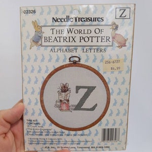 NEW Beatrix Potter Needle Treasures Letter &#39;Z&#39; Alphabet Letters Cross Stitch Kit