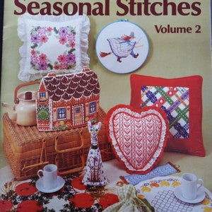 Counted Cross Stitch # &quot;SEASONAL STITCHES&quot; VOL 2. booklet Easter, Valentine&#39;s, Gingerbread House