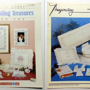 2 x Counted Cross Stitch # Patterns books &quot;Wedding Treasures&quot; and &quot;SImply Elegant Hardanger&quot; 1986