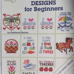 Counted Cross Stitch # pocket &quot;Cross stitch designs for beginners&quot; counted cross stitch book