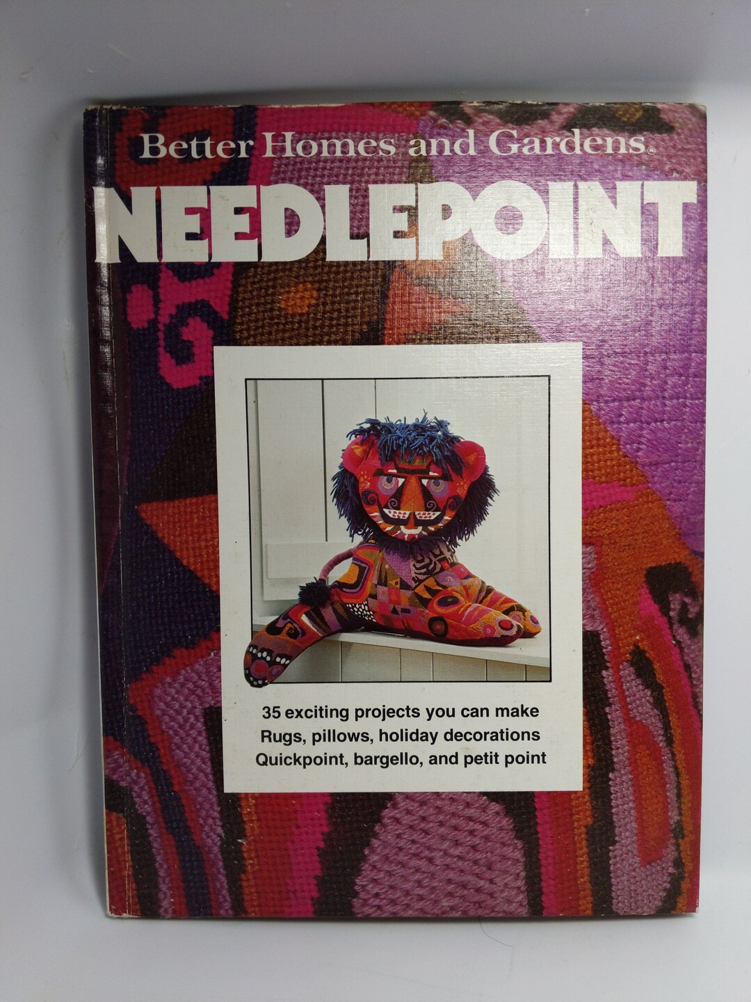 Vintage 1970's Needlepoint Hard Cover Book Many Great Ideas and