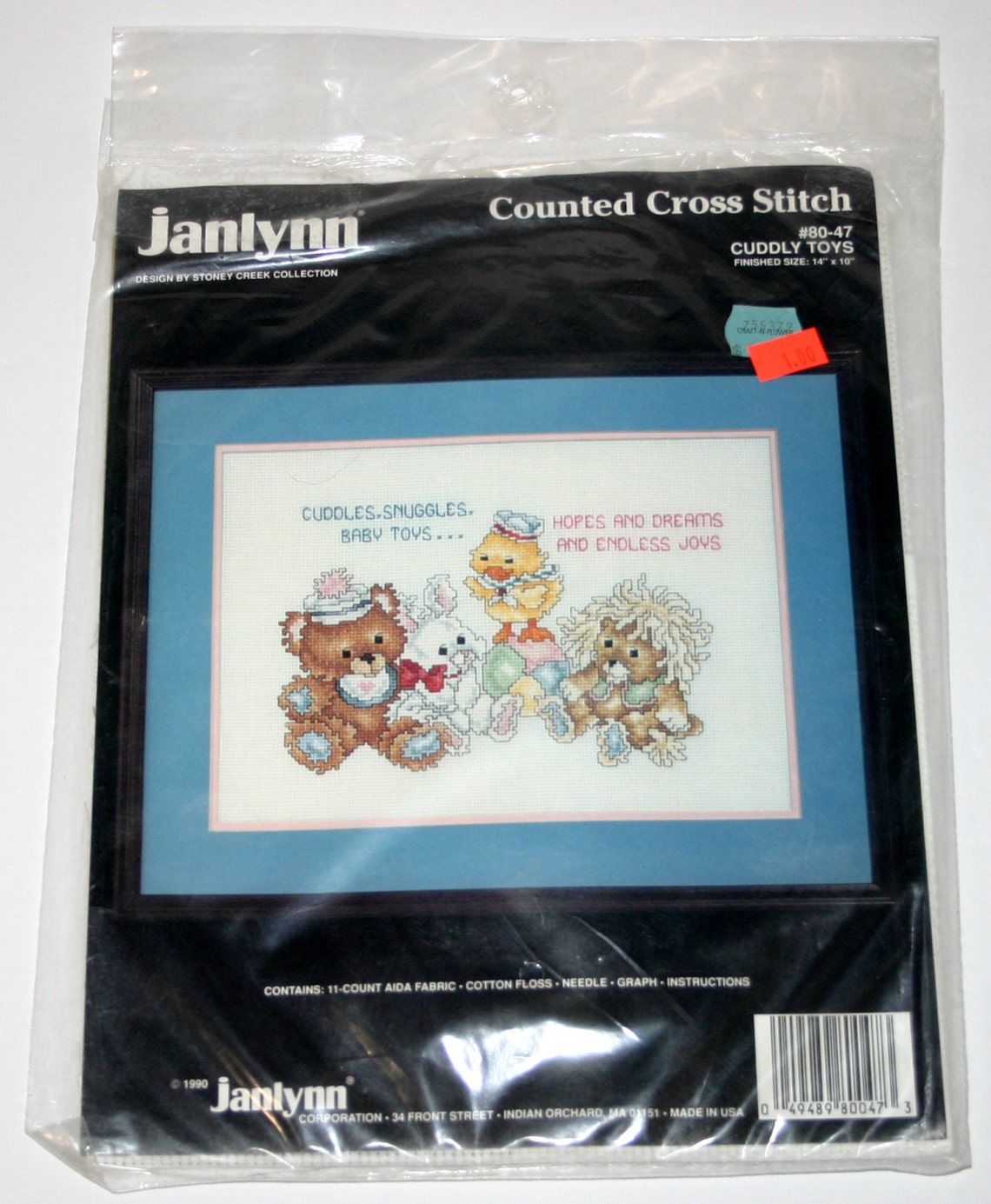 1990 Janlynn Counted Cross Stitch Kit cuddly Toys Etsy