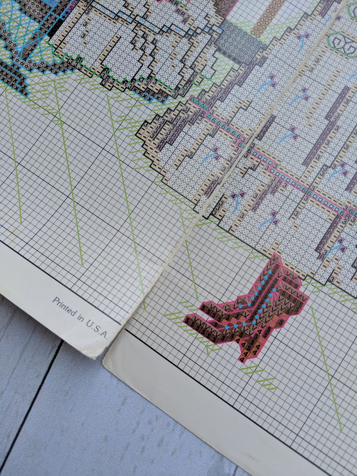 Counted Cross Stitch Leaflet by Paula Vaughan let's Etsy Sweden