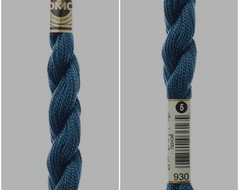 Four DMC Pearl Cotton Floss Dark Antique Blue 930