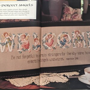 ANGELS REMEMBERED cross stitch designs hard back book - Leisure Arts NEW condition
