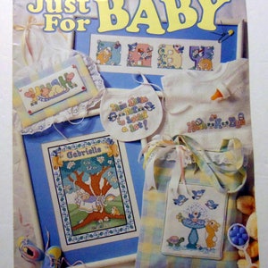 Haft krzyżykowy # „Just For Baby” Ulotka z zajęciami artystycznymi # 2961 nigdy nieużywana, wszystkie strony w doskonałym stanie