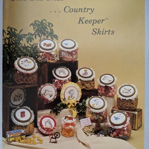 Counted cross stitch # patterns booklet jar covers &quot;This and That, Country Keeper Skirts&quot; Bunny, Easter, Halloween, New Year, holidays