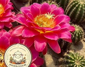 Cactus columnar híbrido Trichocereus Spark, rara planta viva de Echinopsis de floración gigante ardiente, planta suculenta alta de colección para interior y exterior