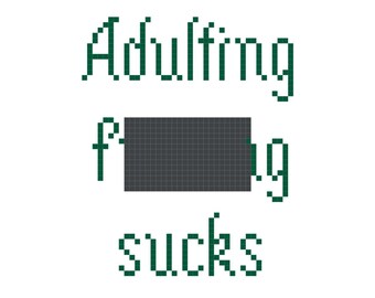 Cross Stitch Pattern -- Adulting effing sucks, funny cross stitch pattern, adulthood is the worst, plus mini