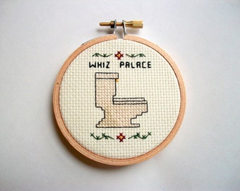 Whiz Palace Cross Stitch -- decorate your bathroom all fancy like