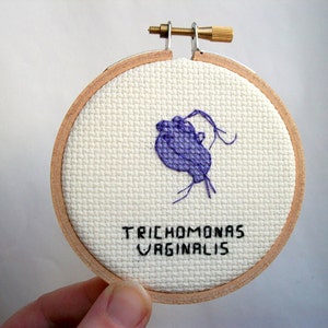 STD pointTrichomonas vaginalis parasite, stitchery geek pour étudiant ou biologie majeure de croix image 2