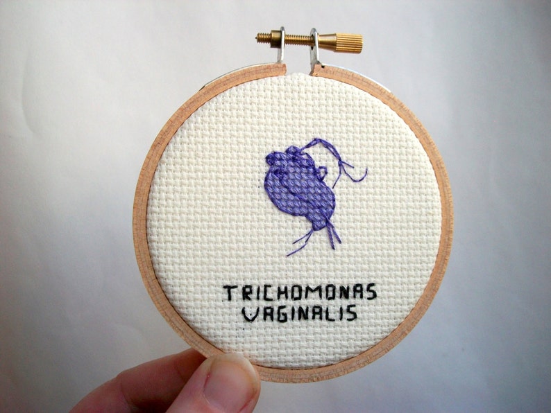 STD pointTrichomonas vaginalis parasite, stitchery geek pour étudiant ou biologie majeure de croix image 2