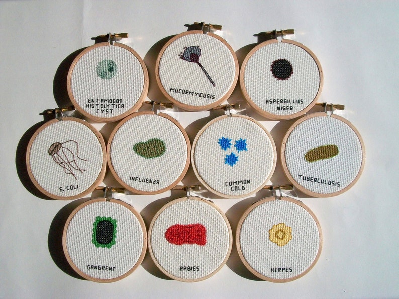 STD pointTrichomonas vaginalis parasite, stitchery geek pour étudiant ou biologie majeure de croix image 5