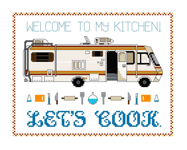 Cross Stitch Pattern Let's cook RV plus bonus mini pattern image 1