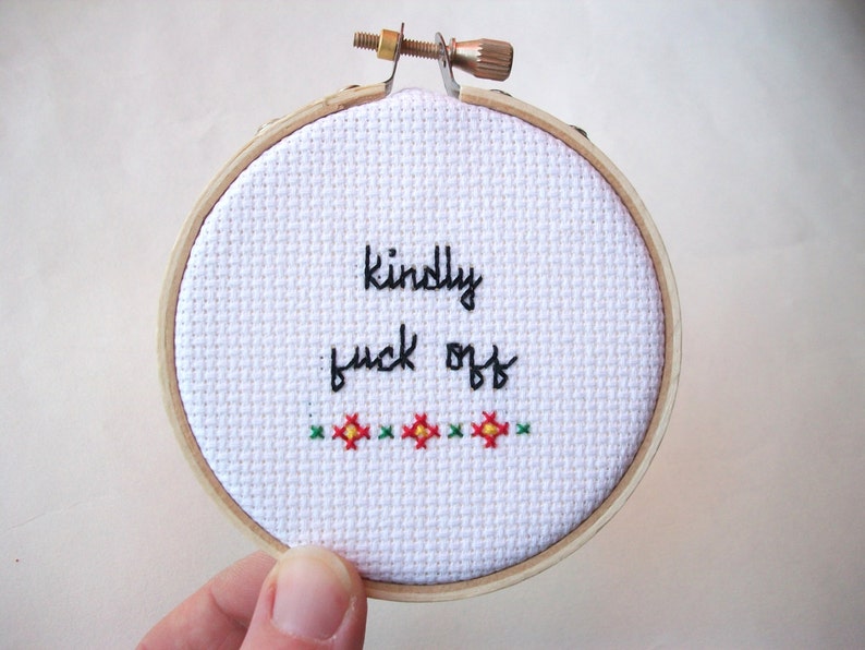 Shut your whe mouth cross stitch small framed cross stitch gift for people who probably just need to shut up right now, Mature image 5