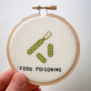 Food Poisoning microbe germ cross stitch, microbe needlework for scientists and other cool people image 1