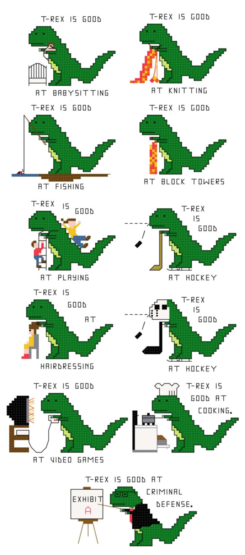 Cross Stitch Patterns 27 T-Rex mini patterns with T-Rex | Etsy
