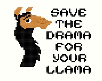 Cross Stitch Pattern -- Llama Drama