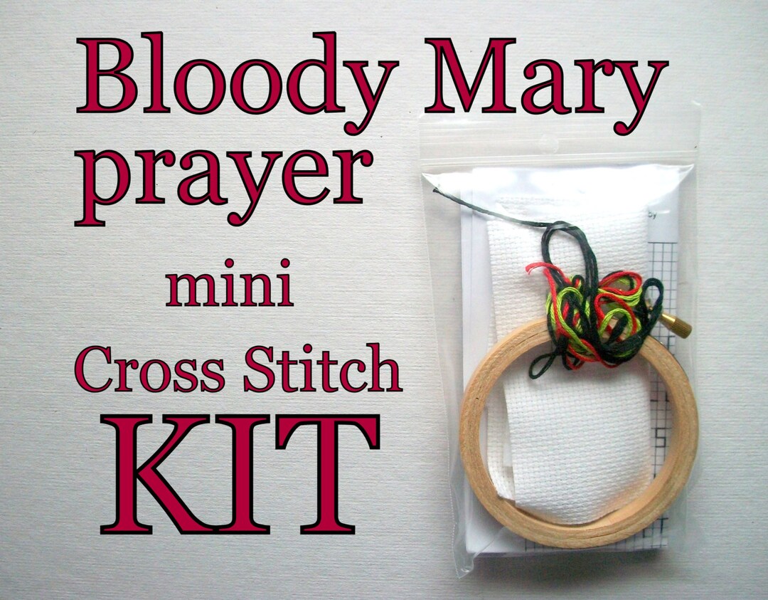 Cross Stitch Kit Bloody Mary Prayer Beginnerintermediate Etsy