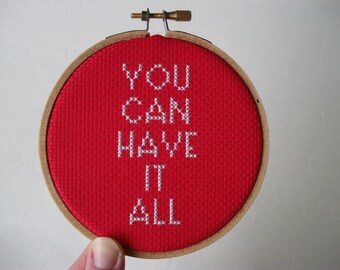 You can have it all -- completed cross stitch in 4" embroidery hoop, choose your combination of colors