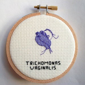 STD pointTrichomonas vaginalis parasite, stitchery geek pour étudiant ou biologie majeure de croix image 1