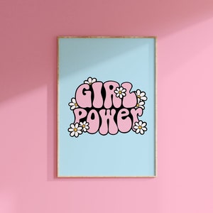 Girl Power Print // Feminist Empowerment Quote Wall Art Colourful Bedroom Decor Nursery Prints Girls Room Poster // A2 A3 A4 A5 8x10 5x7 4x6