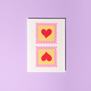 de coeur d'amour | Jolie carte de Saint-Valentin, carte d'amour illustrée, carte de remerciement pour partenaire, carte pour femme, carte d'anniversaire