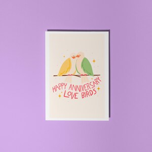 Carte de joyeux anniversaire, carte d'amoureux, cartes neutres, jolie carte d'amour illustrée, carte d'anniversaire de mariage | Carte écologique A6