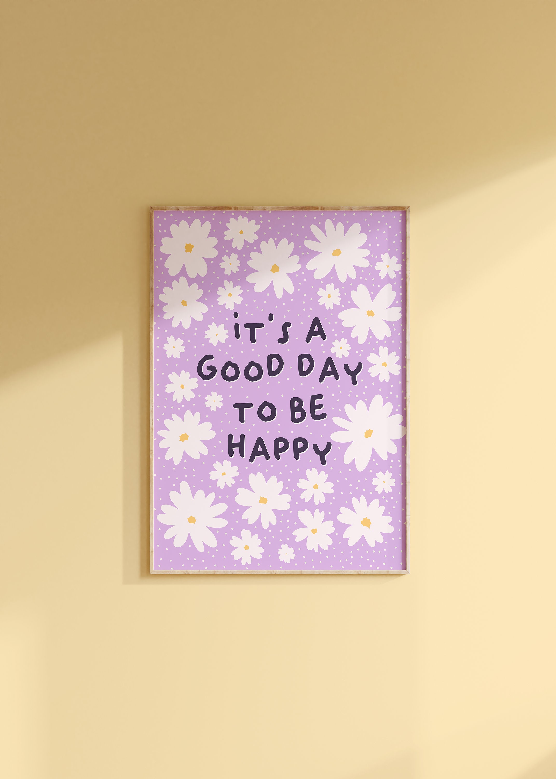 Purple Happiness Quote Print // Motivational quotes poster happy inspirational wall art prints home decor unframed // A3 A4 A5 8x10 5x7 4x6