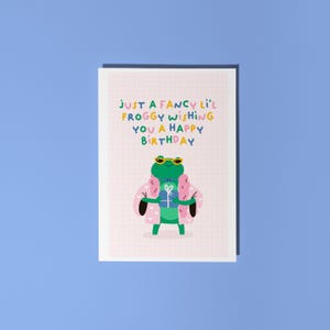 Frog Birthday Card, Frog lover birthday card, Cute birthday card, Funny birthday card for him, Silly birthday card for her, A6 Card