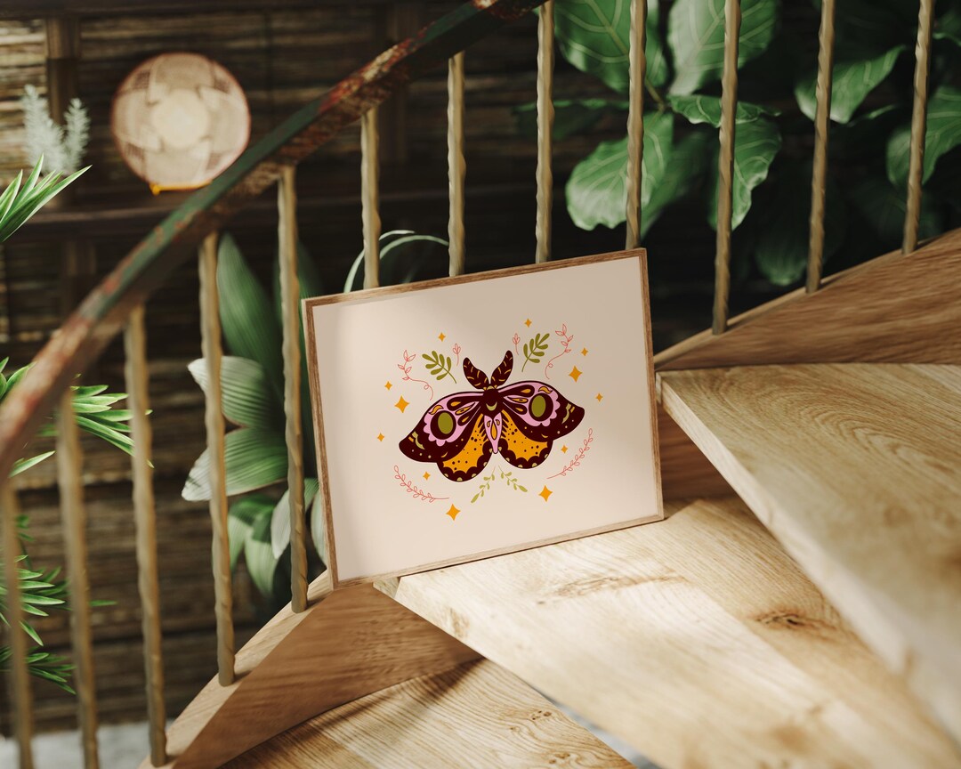 Moth Print // Insect Wall Art, Boho Home Decor, Witchy Aesthetic Wall ...