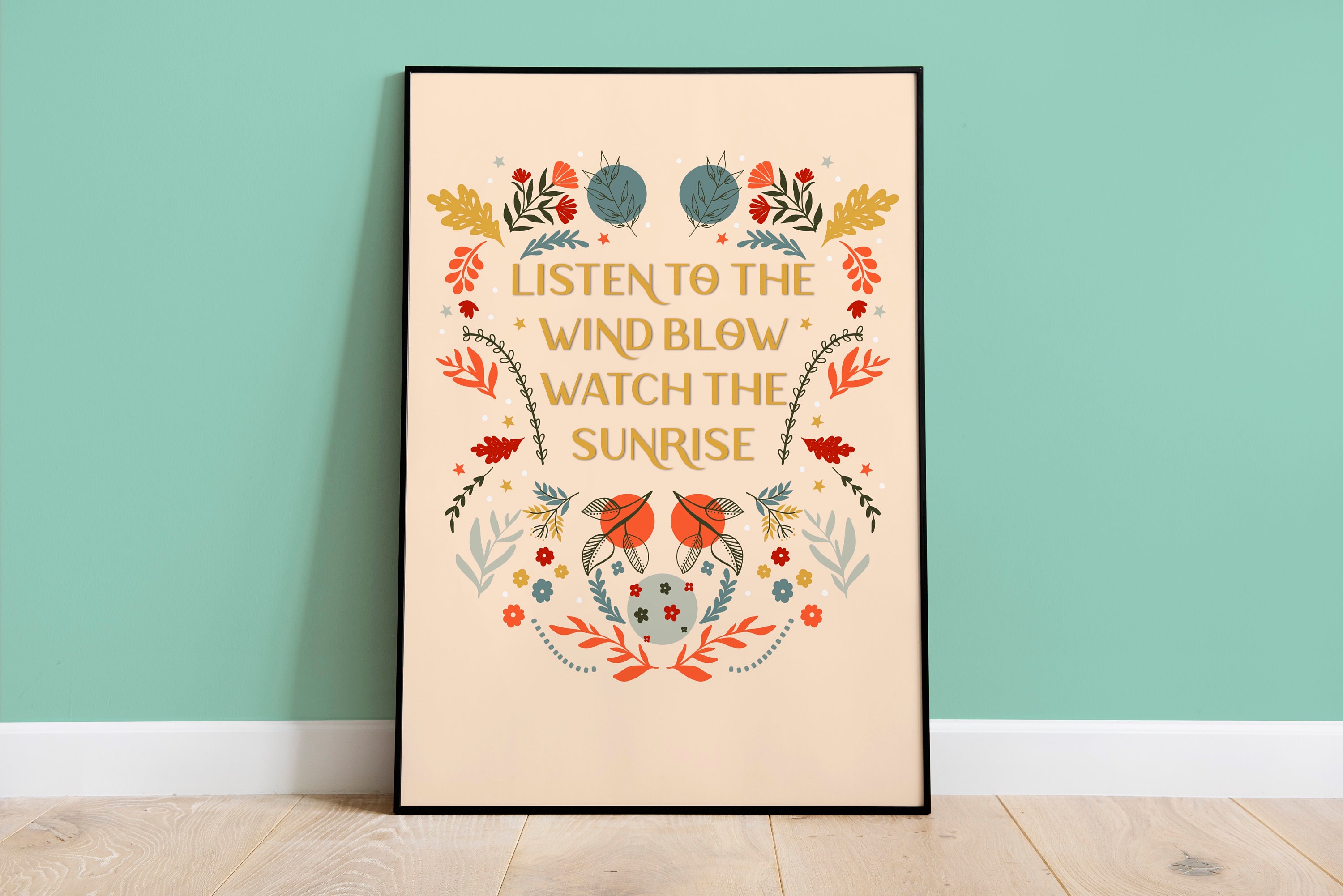 Discover Listen To The Wind Blow Watch The Sunrise Print // Fleetwood Mac lyrics poster