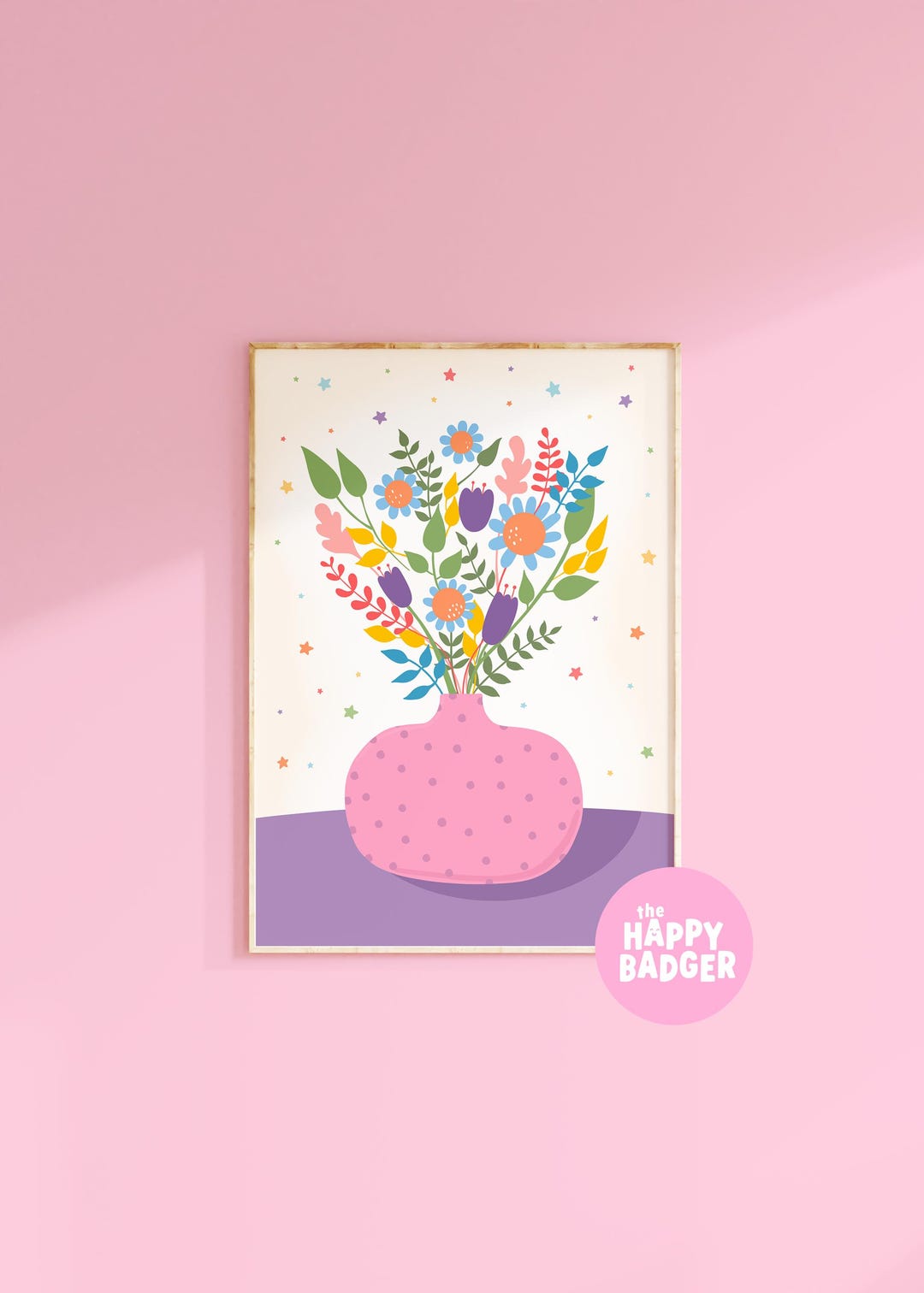 Colourful Vase of Flowers Print | Floral Wall Art | Dopamine Decor ...