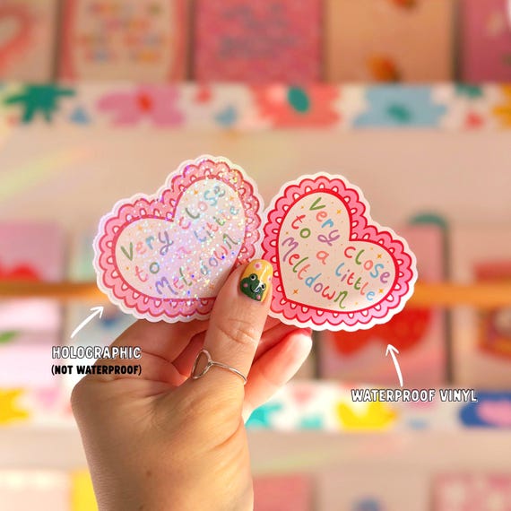 Heart Shaped Sticker | Menty b sticker, Cute holographic stickers, Water bottle sticker, Glittery Kindle sticker, Shiny laptop sticker