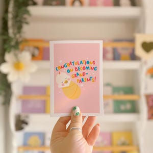 Carte Félicitations pour être devenus grands-parents, carte de nouveaux grands-parents, carte de nouveau bébé, faire-part de bébé non sexiste | Carte de voeux A6