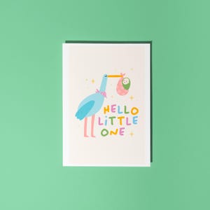 Carte Bonjour tout-petit, carte de vœux pour bébé, livraison spéciale pour bébé, carte de vœux respectueuse de l'environnement | Carte de voeux A6