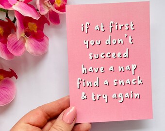 Funny Quote Postcard // Positive Cute Pink Quote Pick Me Up Gift You Got This Feel Better Affirmation Card Notecard Mini Art Print A6