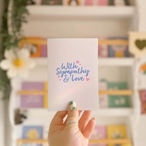 Carte Avec amour et sympathie // Carte de pensée pour vous, carte de condoléances, carte de deuil, carte de vœux, carte de vœux pour maman, pour grand-mère