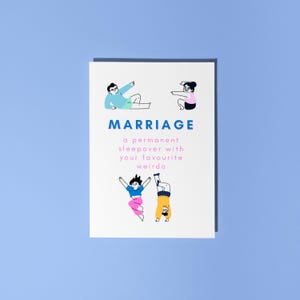 Carte de mariage drôle Carte de félicitations de mariage Carte de voeux écologique Citation bizarre préférée pour meilleur ami//Carte A6 avec enveloppe