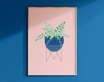 Fern Print // House plant print, Plant lover gift, Botanical wall art, Bathroom art prints, Plant poster // A2 A3 A4 A5 8x10 5x7 4x6