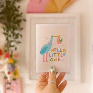 Carte Bonjour tout-petit, carte de vœux pour bébé, livraison spéciale pour bébé, carte de vœux respectueuse de l'environnement | Carte de voeux A6