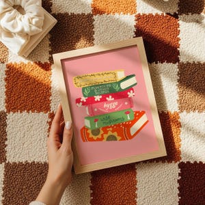 Stack of Books Print | Cottagecore Wall Art for Autumn | A3 A4 A5 8x10 5x7 4x6