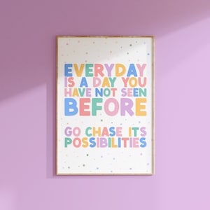 Motivationszitat Print, Pastell Schlafzimmer Wandkunst, Buntes Positivity Poster, Dopamin Dekor, Pick me up Geschenk | A2 A3 A4 8x10 A5 5x7 4x6