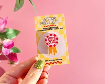 Broche "Mulheres Fortes" | Broche de madeira ecológico | Broche "Empoderamento feminino"
