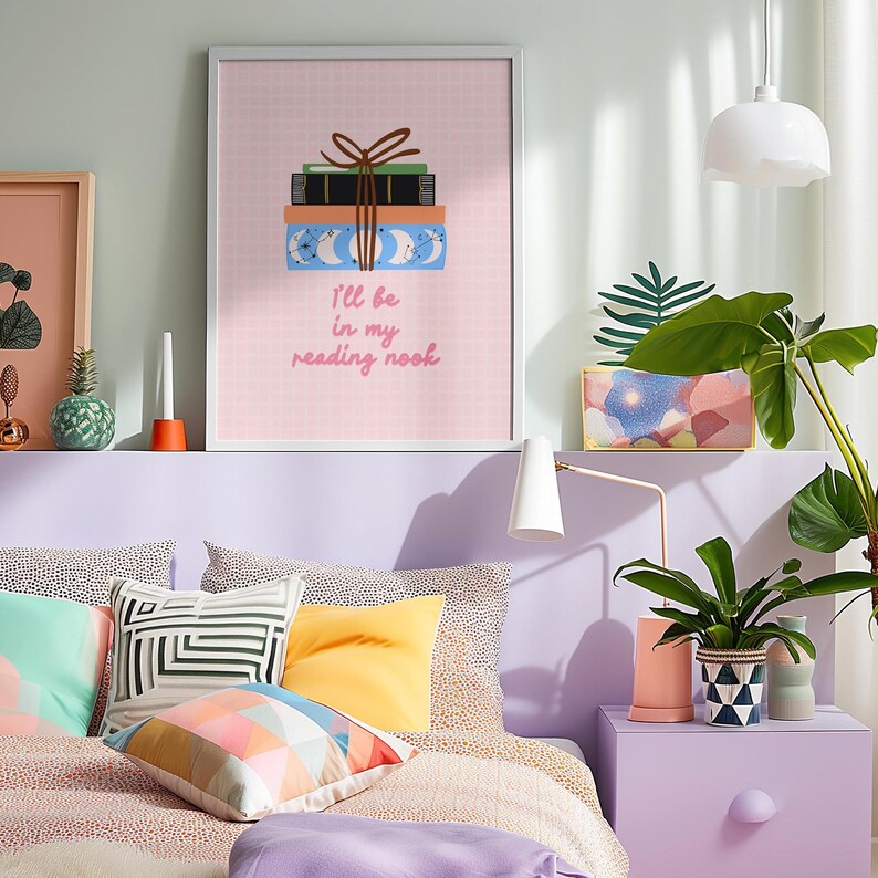 Reading Nook Print | Reading Quote Decor | Book Nook Wall Art | A3 A4 A5 8x10 5x7 4x6 image 6