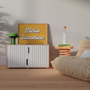 Hello Sunshine Print | Bright Yellow Positive Quote Art | Good Morning Wall Art image 3