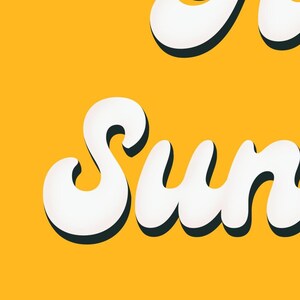 Hello Sunshine Print | Bright Yellow Positive Quote Art | Good Morning Wall Art image 5
