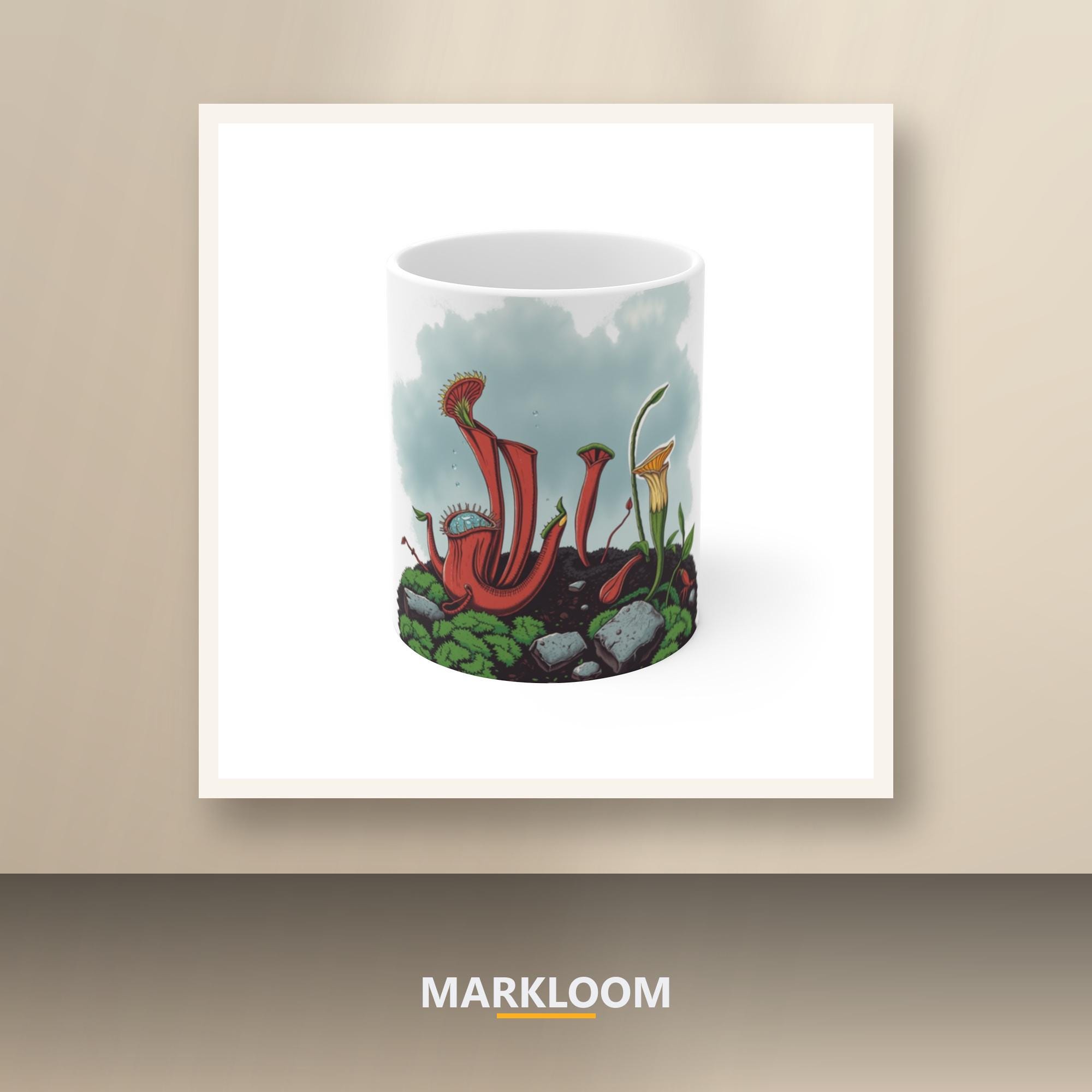 Carnivorous Plant Mug, Gothic Cottagecore Venus Flytrap, Sundew Pitcher Plant Art